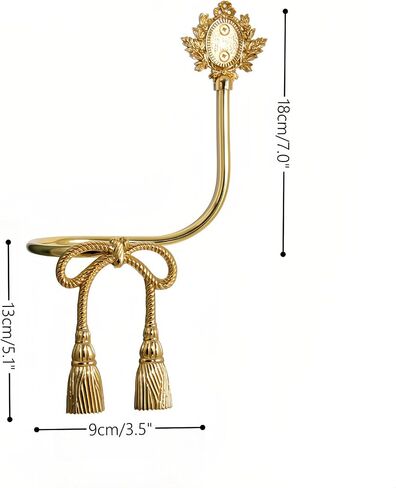 Gold Curtain Drapery Holdbacks,2pcs Brass Curtain Holdbacks,Home Curtain Decoration for Curtains,Bow Style Curtain Tiebacks for Living Room (Left 1pc) in Saudi Arabia