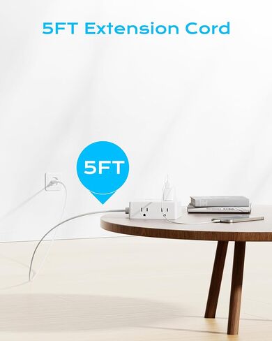 UK Travel Plug Adapter, Olcorife US to UK Ireland Type G Plug Adapter, International Power Strip with 8 Outlets and 4 USB(1 USB-C), 5 FT Cord for UK Ireland Dubai Hongkong in Kuwait