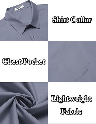 COOFANDY Men's Casual Dress Shirts Short Sleeve Button Down Shirts Summer Untucked Dress Shirts with Pocket in Saudi Arabia