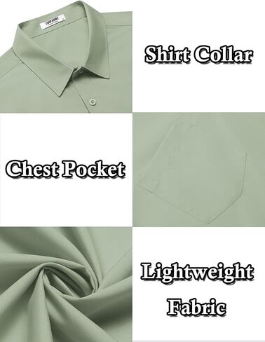 COOFANDY Men's Casual Dress Shirts Short Sleeve Button Down Shirts Summer Untucked Dress Shirts with Pocket in Saudi Arabia