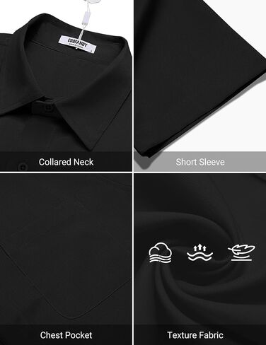 COOFANDY Shirts for Men Short Sleeve Button Down Shirt Casual Summer Beach Shirts in Saudi Arabia