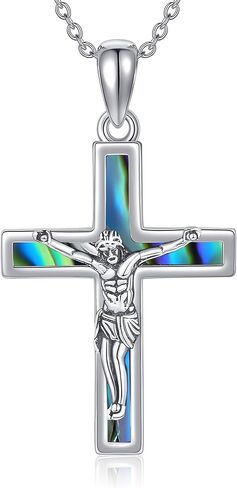 Crucifix Necklace Ms. Jesus Pendant Abalone Cross Necklace Women's Gifts Men's Gifts in Kuwait