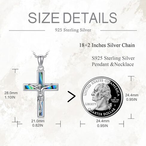 Crucifix Necklace Ms. Jesus Pendant Abalone Cross Necklace Women's Gifts Men's Gifts in Kuwait