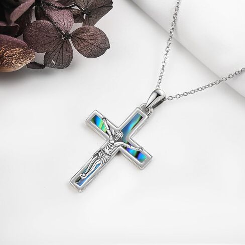 Crucifix Necklace Ms. Jesus Pendant Abalone Cross Necklace Women's Gifts Men's Gifts in Kuwait