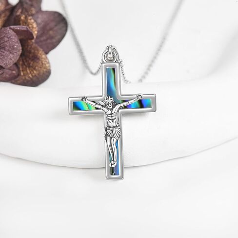 Crucifix Necklace Ms. Jesus Pendant Abalone Cross Necklace Women's Gifts Men's Gifts in Kuwait