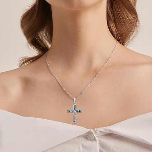 Crucifix Necklace Ms. Jesus Pendant Abalone Cross Necklace Women's Gifts Men's Gifts in Kuwait