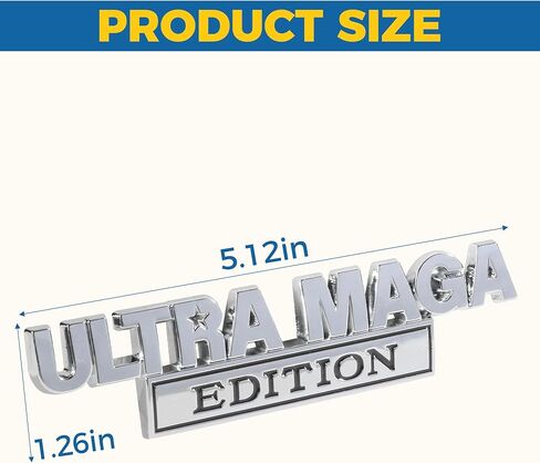 Ultra MAGA Edition Emblems,Car Accessories Decals for Vehicles,Car Emblem,Vehicle Decals,Metal Decals for Cars with Strong Adhesive,Exterior Compatible for All Car Model (Silver&Black) in Saudi Arabia