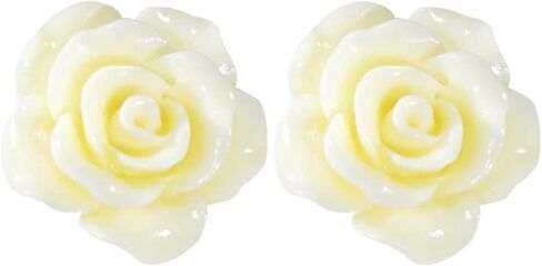 Boho Petal Stud Earrings 925 Sterling Silver Romantic Delicate Black White Red Floral Blooming 3D Carved 14MM Rose Flower -Statement Exaggerated Floral Earrings for Women and Ladies Lightweight in Kuwait