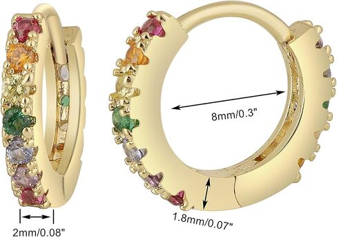 Tiny Hypoallergenic 14K Gold Plated Cubic Zirconia Cuff Huggie Stud,Small Simple Lightweight Double Piercing Helix Hoop Earrings For Women in Saudi Arabia
