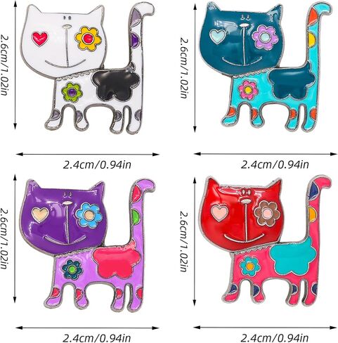 4PCS Cartoon Brooch Pins for Women Gift Enamel Backpack Decoration Gifts in Saudi Arabia