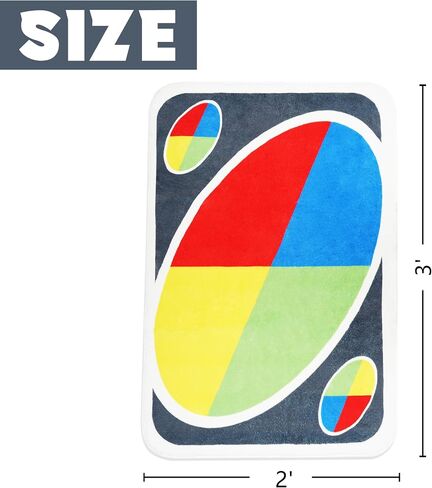 UNO Card Bathroom Rug, Character Rugs 2x3 Non Slip Washable Bedroom Rug, Cool Rugs for Living Room Funny Trippy Rugs for Bedroom Fun Unique Absorbent Rugs for Bathroom Shower Bedroom Floor Decor in Saudi Arabia