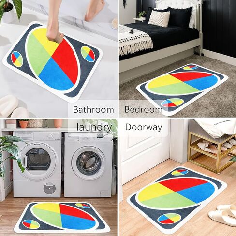 UNO Card Bathroom Rug, Character Rugs 2x3 Non Slip Washable Bedroom Rug, Cool Rugs for Living Room Funny Trippy Rugs for Bedroom Fun Unique Absorbent Rugs for Bathroom Shower Bedroom Floor Decor in Saudi Arabia
