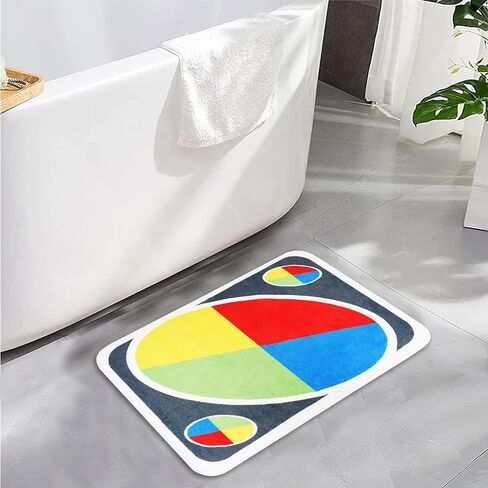 UNO Card Bathroom Rug, Character Rugs 2x3 Non Slip Washable Bedroom Rug, Cool Rugs for Living Room Funny Trippy Rugs for Bedroom Fun Unique Absorbent Rugs for Bathroom Shower Bedroom Floor Decor in Saudi Arabia