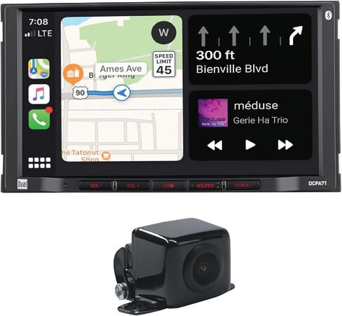 Dual Electronics DCA73W-BC 7-inch Certified Apple CarPlay Android Auto Wired or Wireless | Double DIN Touchscreen Car Stereo Radio | Bluetooth | Backup Camera Included | USB Playback & Charge in Kuwait