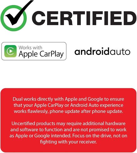Dual Electronics DCA73W-BC 7-inch Certified Apple CarPlay Android Auto Wired or Wireless | Double DIN Touchscreen Car Stereo Radio | Bluetooth | Backup Camera Included | USB Playback & Charge in Kuwait