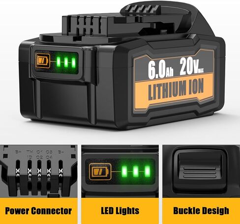 2 حزمة 9.0Ah بطارية ليثيوم أيون بديلة لبطارية ديوالت 20 فولت مع مؤشر LED متوافق مع سلسلة 20 فولت DCB204 DCB206 DCB200-2 DCB180 DCD985B DCB200 DCD/DCF/DCG in Saudi Arabia