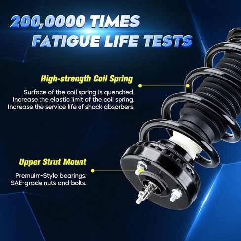 مجموعة الصدمات الأمامية مع زنبرك ملفوف متوافق مع دودج تشالنجر 2012-2014 و2015-2022 3.6 لتر، شاحن RWD 2012-2022، استبدال 172665، يسار ويمين، قطعتان in Kuwait