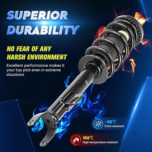 مجموعة الصدمات الأمامية مع زنبرك ملفوف متوافق مع دودج تشالنجر 2012-2014 و2015-2022 3.6 لتر، شاحن RWD 2012-2022، استبدال 172665، يسار ويمين، قطعتان in Kuwait