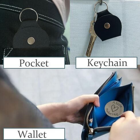 Pocket Hug Token Little Reminders Keychain Self Care Gift Mental Health Inspirational Sobriety Present in Saudi Arabia