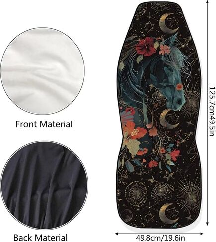 Talayituse Horse Hibiscus Print Car Front Seat Cover, Moon Star Design 2 Pack Stretchy Car Seat Cover Soft Bucket Vehicle Seat Protector, Polyester Comfortable Auto Seat Cushion for SUV Van Sedan in Saudi Arabia