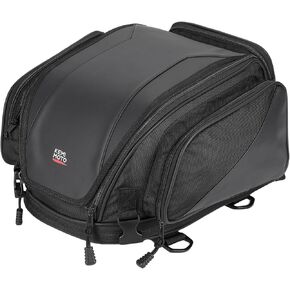 kemimoto Motorcycle Tail Bag Expandable Sissy bar Bag 1 Weekender Travel Motorcycle Seat Bag Luggage Rear Rack Bag Waterproof 22L Motorcycle Bag for Sportster Softail Dyna Touring Shadow Vulcan