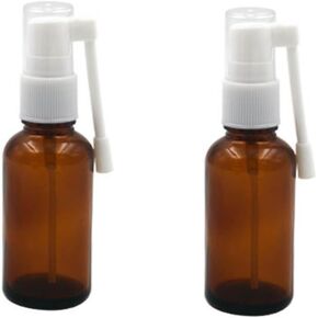 2PCS 30ML / 1oz Brown Glass Empty Refillable 360 Degree Rotation Spray Bottle Sprayer Container