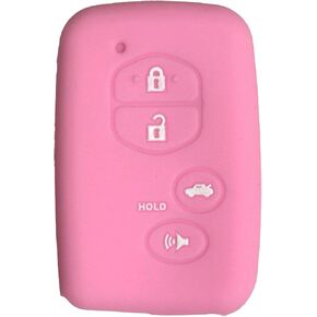 Key Fob Cover Camry Corolla: 4 Buttons Silicone Key Fob Case Fit for Toyota Avalon Hybrid Highlander Hybrid Prius Plug in Hybrid HYQ14ACX 899040T020 HYQ14AAB 2007 to 2015 Pink Remote Protector