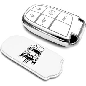 Compatible with Hornet gt Key Fob Cover Soft TPU Key Case Shell Full Protection for Dodge Hornet gt Smart Key (Black, Dodge Hornet-H1)