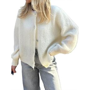 Women Long Sleeve Button Down Cardigan Y2k Knitted Lightweight Sweaters Casual Fall Cute Solid Knitwear Top