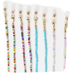 Colorful Beaded Eyeglass Chain Lanyard Set for Women Teen Girls,Multicolor Boho Mask Sunglass Strap