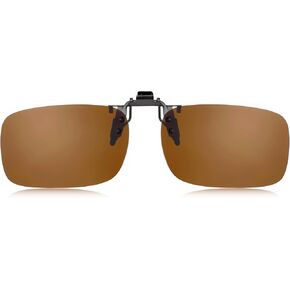 Onrtry Polarized Clip-On Flip Up Sunglasses Over Prescription Glasses for Women Men Metal Clip Rimless Sun Glasses