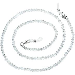PATCHA Eye Glasses String Strap, Sunglass Strap, Mask Chains and Cords for Women, Premium Crystal Eyeglass Holder.(Crystal Clear), Small