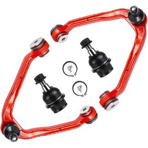 4pc Front Upper Control Arm with Polyurethane Bushing Suspension Kit for Chevy GMC Cadillac Silverado Sierra Suburban Express Yukon XL Savana 1500 Tahoe Escalade 4WD