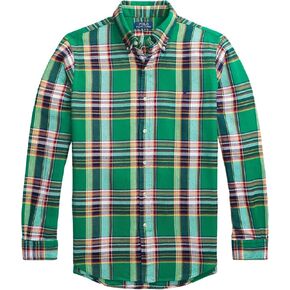 POLO RALPH LAUREN Men's Classic-Fit Plaid Brushed Flannel Shirt (Green MU, XL)