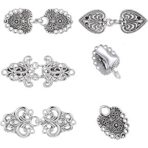 Sibba 4 PCS Shawl Pin Vintage Sweater Swirl Clip Shawl Cloak Clips Brooches Retro Cardigan Pins Shawl Collar Clasp Silver Cape Pin Portable Scarf Grip Dresses Hook for Shirt Women Closures