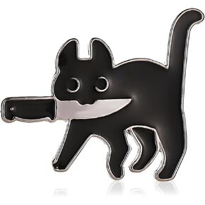 Black Cat Enamel Pin Cute Funny Animal Brooches Lapel Pins Badge for Jacket Hats Backpacks Bags Fits Men Women Boys and Girls
