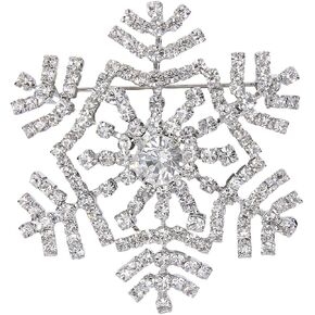 EVER FAITH Women's Austrian Crystal Elegant Winter Snowflake Flower Brooch Pin Clear