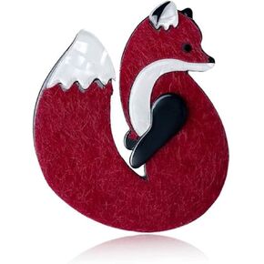 KAWADU Bohemia Safety Pin Handmade Acrylic Fox Brooch For Women Kids Party Statement Bag Jewelry Gift For Kids Friends