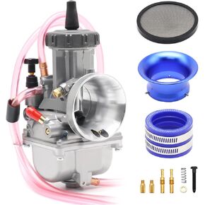 PWK 38mm Carburetor Kit Motorcycle Racing Carb with Air Filter Intake Manifold Boot Universal For 350cc to 450cc Pit Dirt Bike Motocross Enduro On/Off Road ATV Quad Scooter (38mm)
