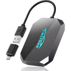 Wireless Carplay Adapter, Converts Wired CarPlay to Wireless Carplay & Android Auto Adapter, Plug and Play Car Dongle Compatible with Apple iPhone iOS 10+ & Cars from 2017, Blue