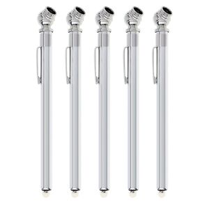 Windance 5 Pack Tire Pressure Gauge, 10-100PSI Heavy Duty Pencil Tire Pressure Gauge for Truck Car RV ATV Motorcycle, Stainless Steel Body Tyre Barometer