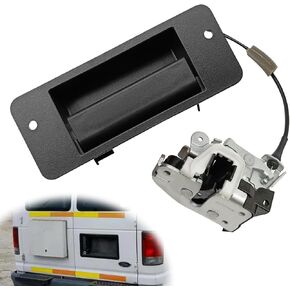 Rear Door Latch with Handle- Left Driver Side Compatible with 1992-2019 Ford E150 E250 E350 E450 Econoline Club Wagon Super Duty | Replaces 8C2Z-15431A03-A 6C2Z-15431A03-AA
