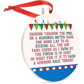 ChalkTalkSPORTS Swimming Round Ceramic Ornament | Jingle All The Way