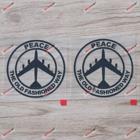 2X Black 4'' Peace Air Force B-52 B52 Decal Sticker The Old Fashioned Way Car Vinyl no bkgrd