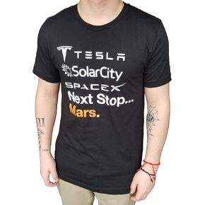 Next Stop Mars, Tesla, and SpaceX Fan T-Shirt for Men and Women, Black