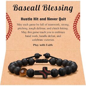 PINKDODO Baseball Basketball Soccer Football Cross Bracelet for Boys Christmas Valentines Day Gifts for Son Grandson Nephew in Kuwait