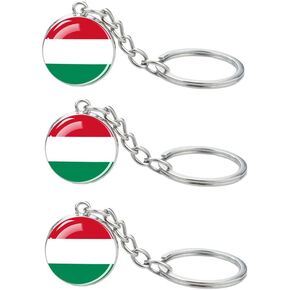 3 Pcs Hungary Flag Key Chain,Cool Keychain for Car Keys, Stainless Steel Keyrings & Keychains,Used for Home Decoration, Jewelry Hanging Decorations.