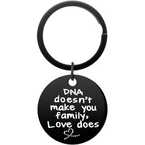 Step Parent Gift Keychain DNA Doesn't Make You Family Love Does Keychain Step Mom Birthday Gifts from Daughter Step Dad Christmas Gifts from Daughter Bonus Parents Adoption Gifts for Adoptive Parents