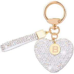 LAXPICOL Cute Crystal Heart Letter A-Z Keychain For Women Initial Letter Keychain Bling Sparkly Backpack Car Key Accessories