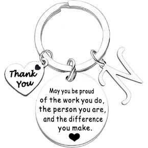 Nimteve Initial Thank You Gifts For Women Men Keychain for Coworker Boss Teacher Leaving Going Away Farewell Retirement Gift in Kuwait